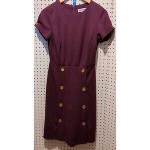 Shelby Palmer Dress Size 8 Purple Button Zip Gold